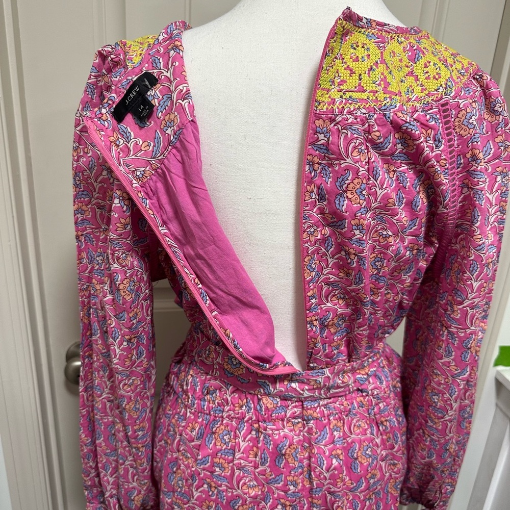 J. Crew Pink and Yellow Paisley Jumpsuit - Picture 5 of 5